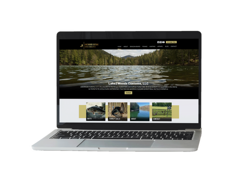 Lake2Woods Website on laptop