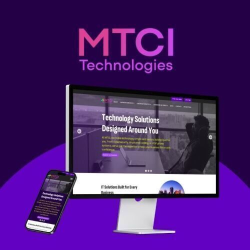MTCI website on phone and computer screen with logo
